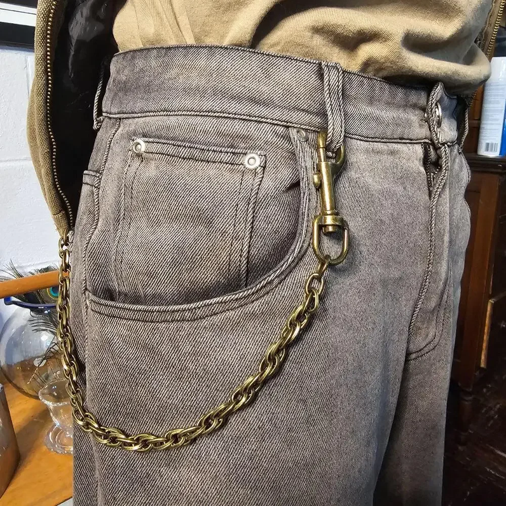 Wallet Chain y2k Rope Link Biker Antique Brass